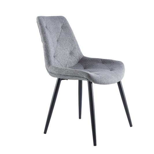 Silla Comedor Marlene - Tela Gris/Tela Beige